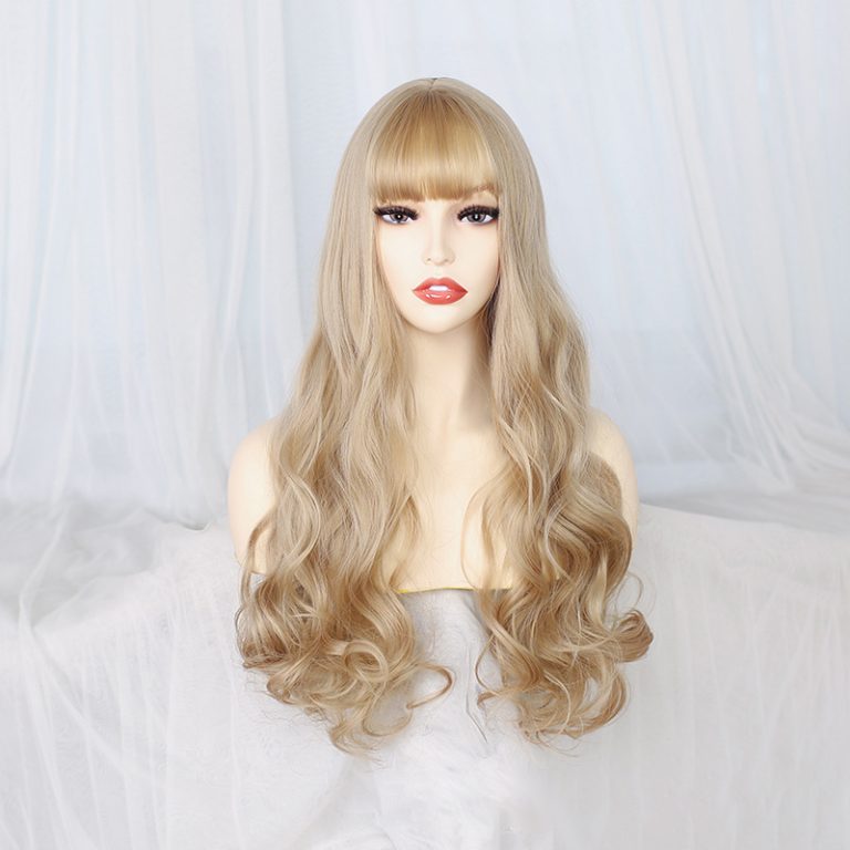 Blond Bangs Deep Wave Sex Doll Wig Coeros 0864